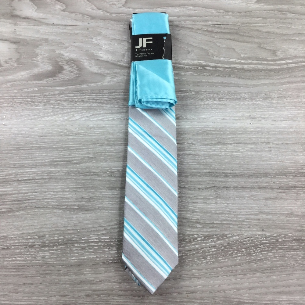 JF J.Ferrar Tie And Pocket Square Set